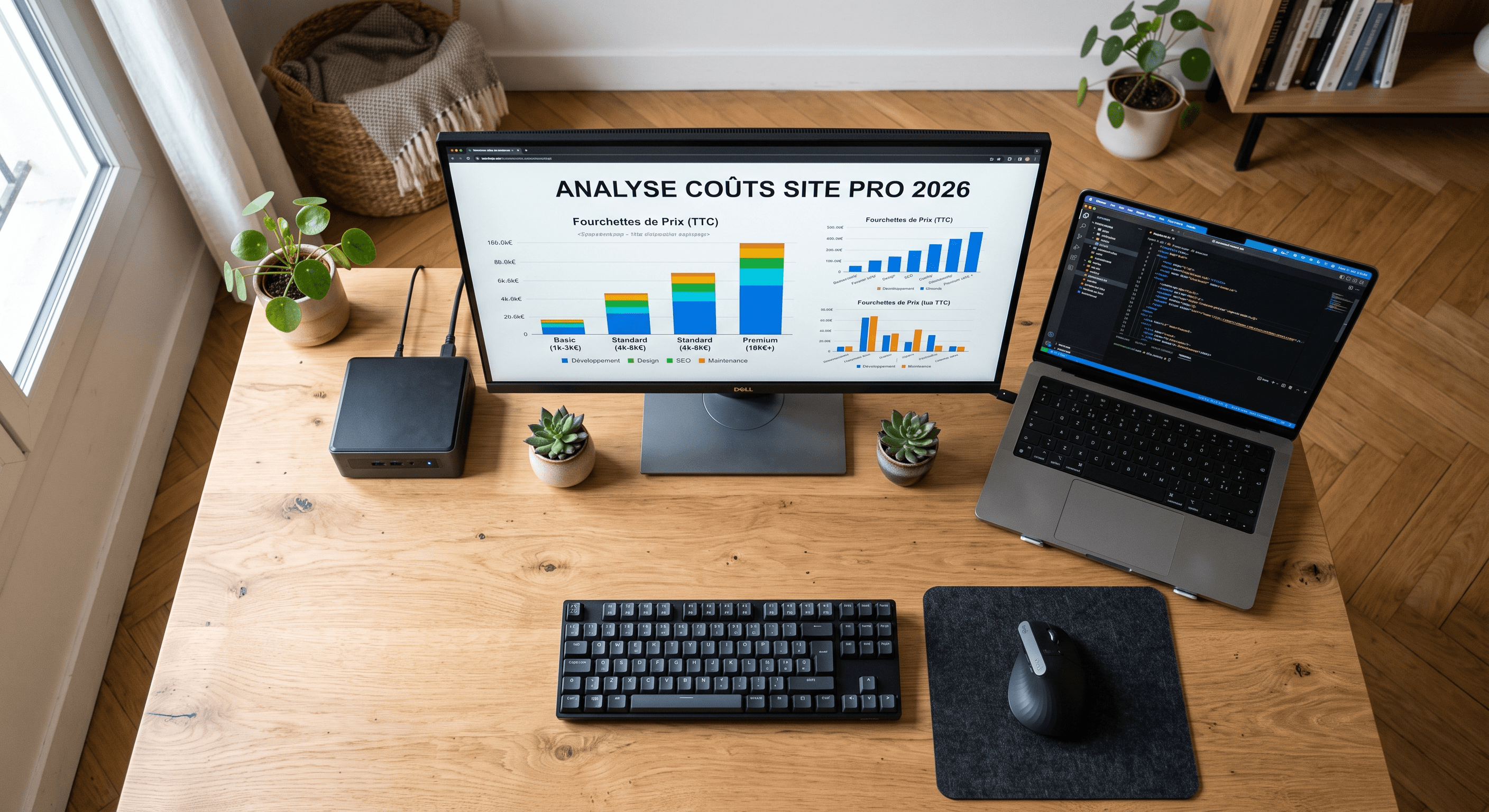 Tableau de bord financier sur écran — symbolisant le budget d'un projet web en 2026