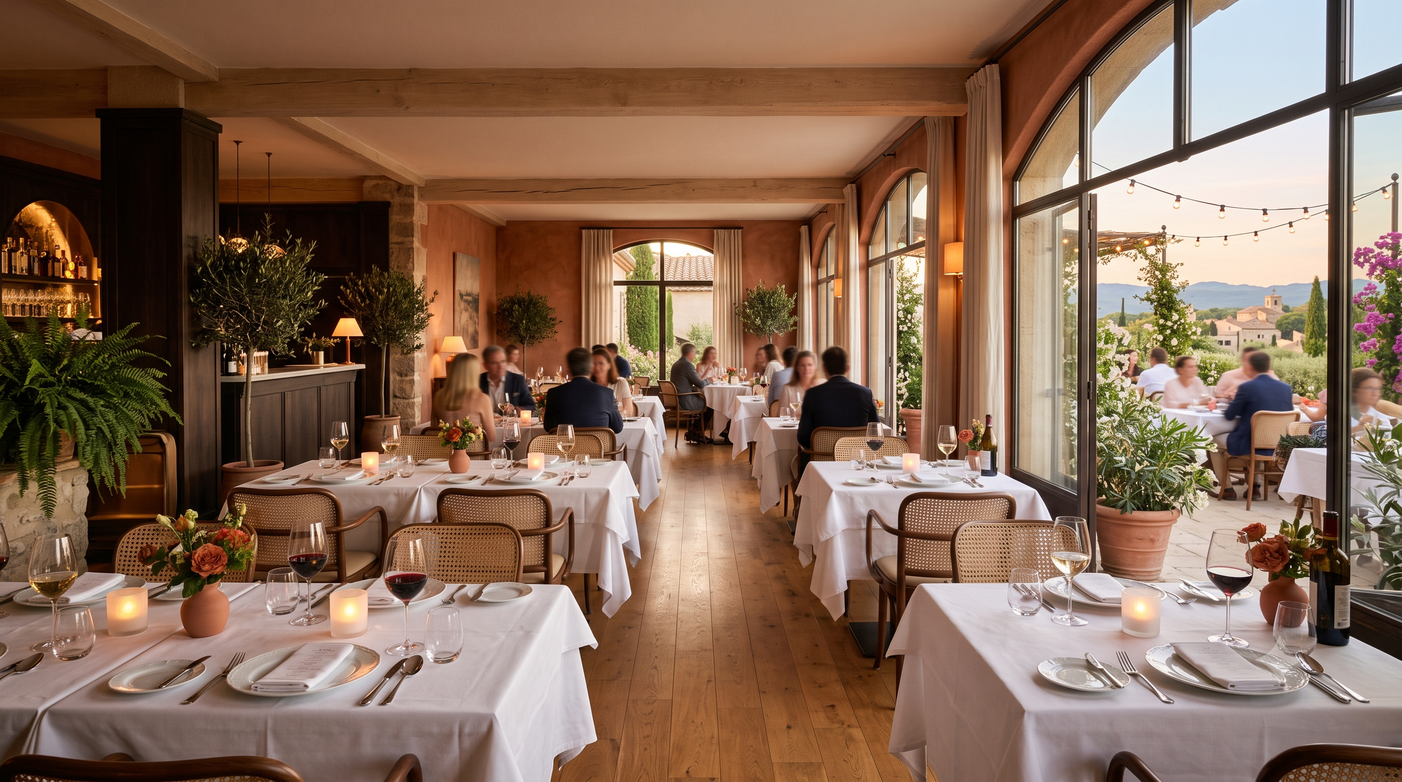 Restaurant à Évreux — salle avec tables dressées et ambiance chaleureuse